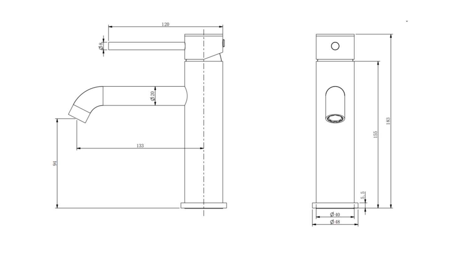 Lili Short Basin Mixer Matte Black