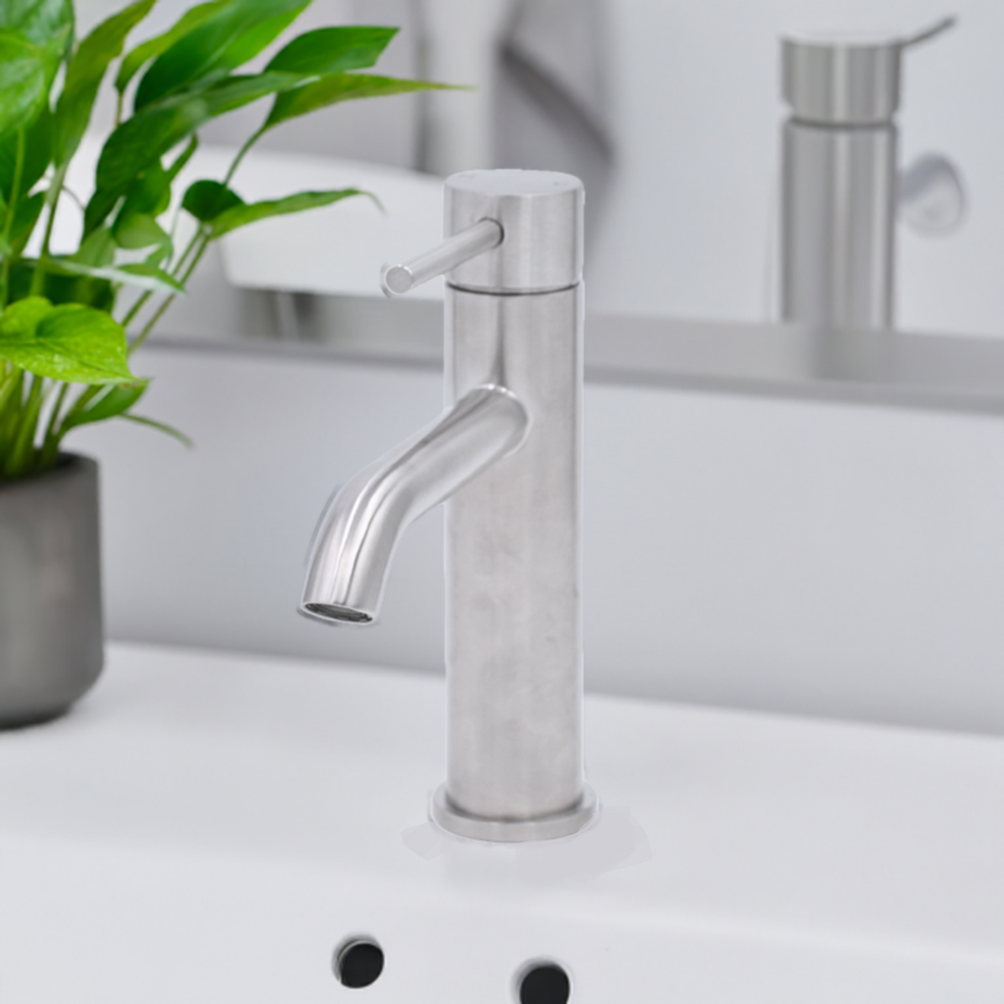 Lili Short Basin Mixer Brushed Nickel