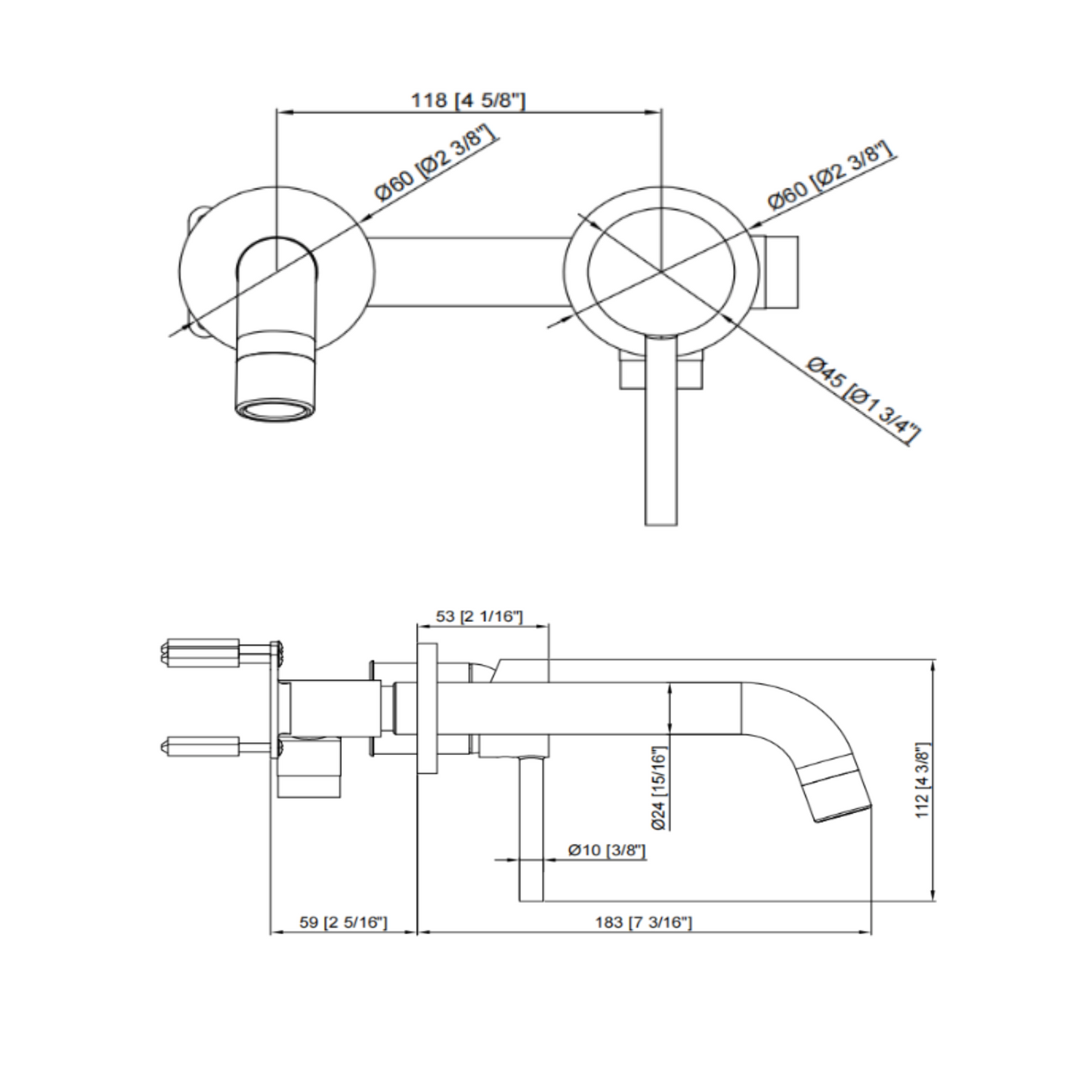 Titan Wall Spout Mixer Brushed Nickel