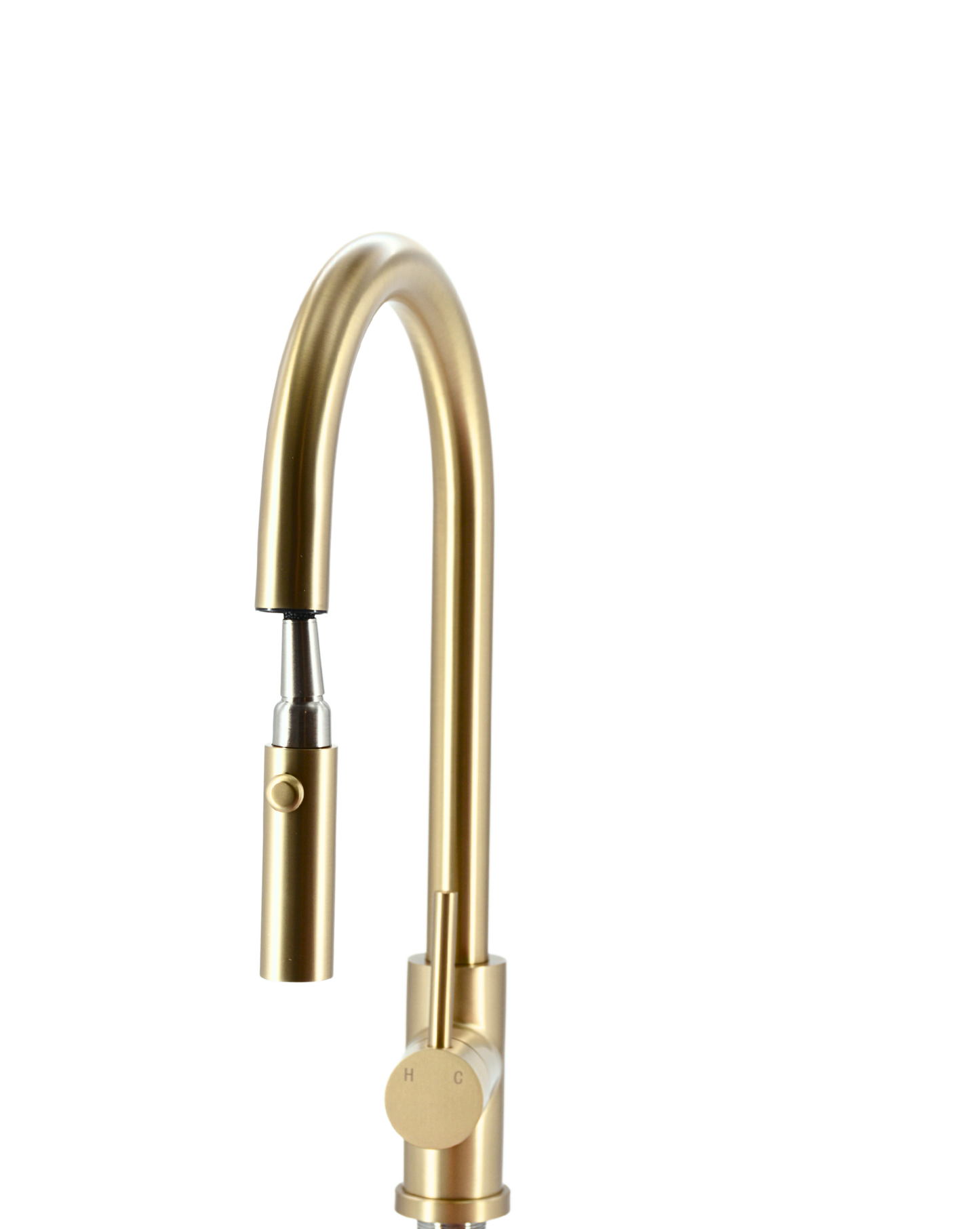 Pris Pull Out Round Mixer Brushed Brass