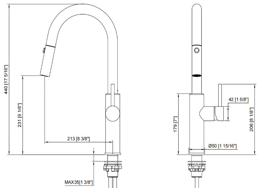Pris Pull Out Round Mixer Polished Chrome