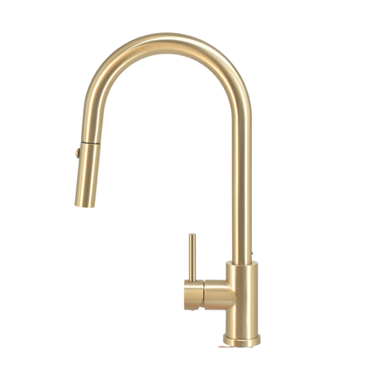 Pris Pull Out Round Mixer Brushed Brass