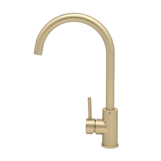 Pris Round Mixer Brushed Brass