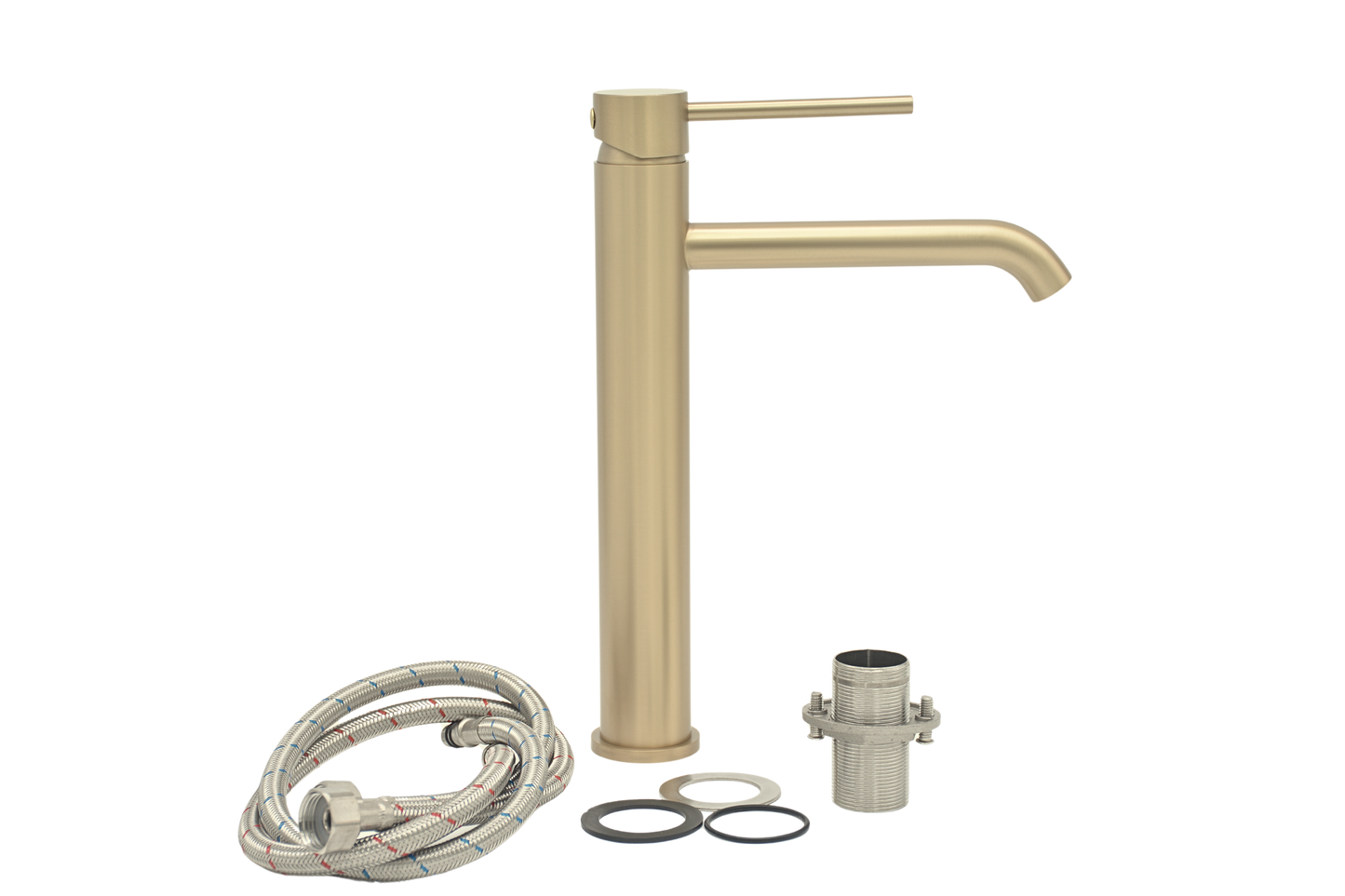 Lili Tall Basin Mixer Brushed Brass
