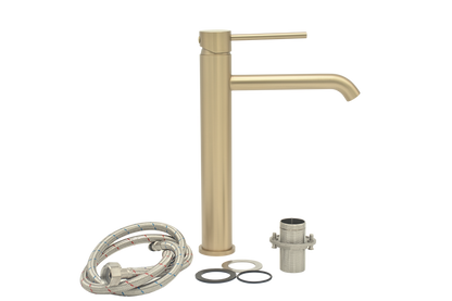 Lili Tall Basin Mixer Brushed Brass