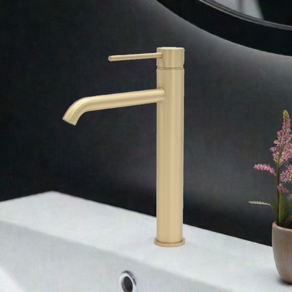 Lili Tall Basin Mixer Brushed Brass